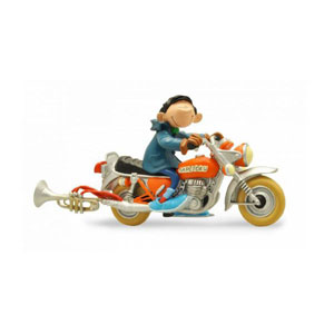 Gaston Kunstharz Figur - Gaston Fhrt Motorrad