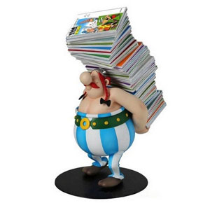 Asterix Collectoys Statue Obelix Trgt Bcherstapel